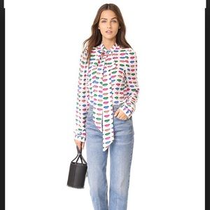 milly lips print blouse